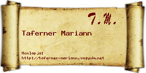 Taferner Mariann névjegykártya